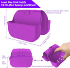 Sponge Holder for Kitchen Sink, Silicone Sink Saddle Caddy Organizer Rack, Sponges Holder Over Faucet, Hanging Kitchen Organizer Accessories Rack Basket Purple