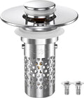 Sink Stopper Hair Catcher, Pop-up Sink Drain Strainer with Removable Stainless Steel Strainer Basket Hair Catcher, Bathroom Sink Strainer for Bathroom Sink Stopper Replacement (New-2PCS)
