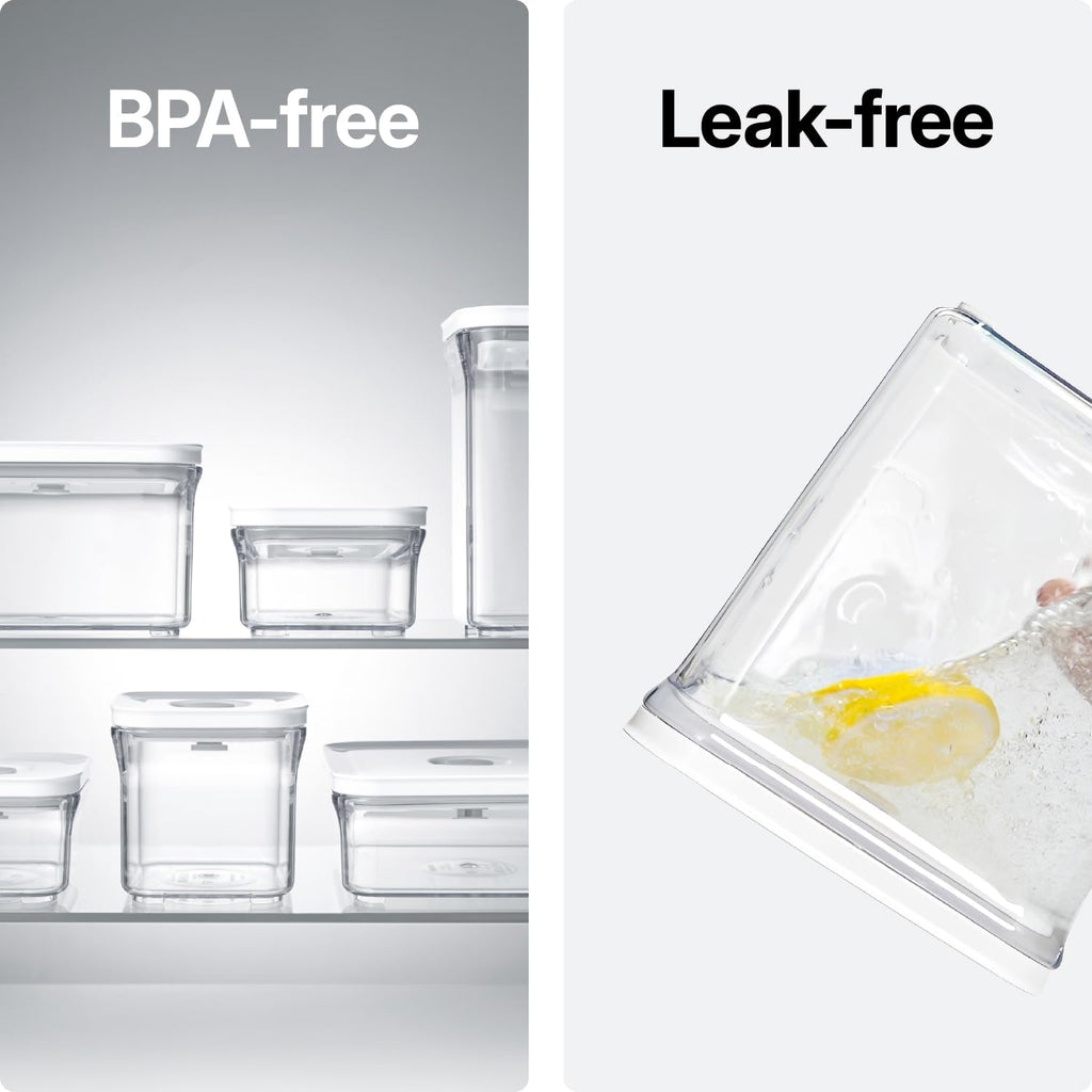 Premium Airtight Food Storage Containers, Mini 9P/SET include Vacuum Sealer, Smart One-Click Seal Lid, No Hinges, 100% Leak Proof, BPA-FREE, Dishwasher, Freezer & Microwave Safe
