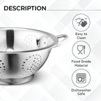 Avador Set of 3 Stainless Steel Colanders, Comes in 1.5 Quart 3qt Quart and 5 Quart for all your Cooking | Baking | Prepping Needs