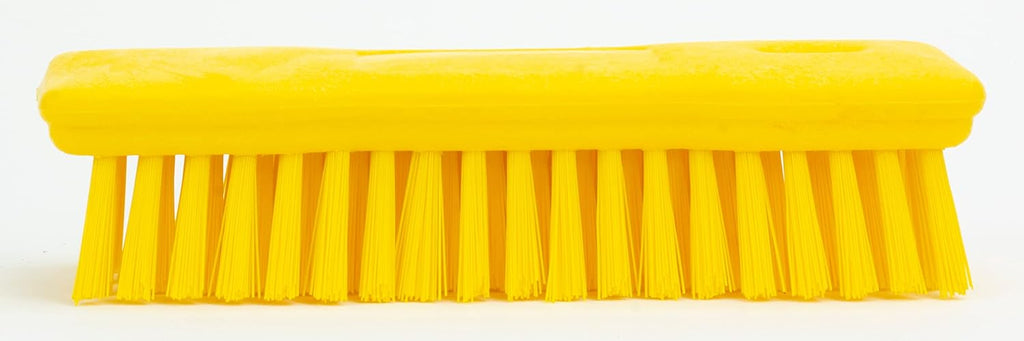 SPARTA 42024EC04 Comfort Grip Plastic Scrub Brush, Hand Brush For Cleaning, 8 Inches, Yellow