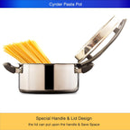 Stainless Steel Pasta Pot- Induction Pasta Pot with Strainer, Easy Stain &Perfect for Single and Couple, Dishwasher Safe, 3 Quart