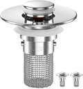 2PCS Sink Stopper Hair Catcher, Pop-up Sink Drain Strainer with Removable Stainless Steel Strainer Basket Hair Catcher, Bathroom Sink Strainer for Bathroom Sink Stopper Replacement.