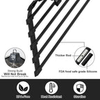 Triangular Sink Rack, Multi-Functional Rack Above The countertop, Foldable Sink Drying mat, Heat-Resistant, Non-Slip, and Rust-Proof Dish Rack (Black)