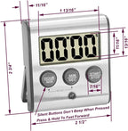 Elegant Digital Kitchen Timer, Stainless Steel Model eT-78, Displays 0-99 Min. or 0-99 Hr., Super Strong Magnet, Volume Switch for Mute/Soft/Loud Alarm, Auto Shut Off, Auto Memory by eTradewinds