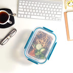 GENICOOK 9-Pack Glass Food Storage Containers with Airtight Lids-Glass Meal Prep Containers/Bento Box/Microwave Freezer Dishwasher Safe-Glass Lunch Box for Kitchen,Stackable,Large Capacity, BPA Free