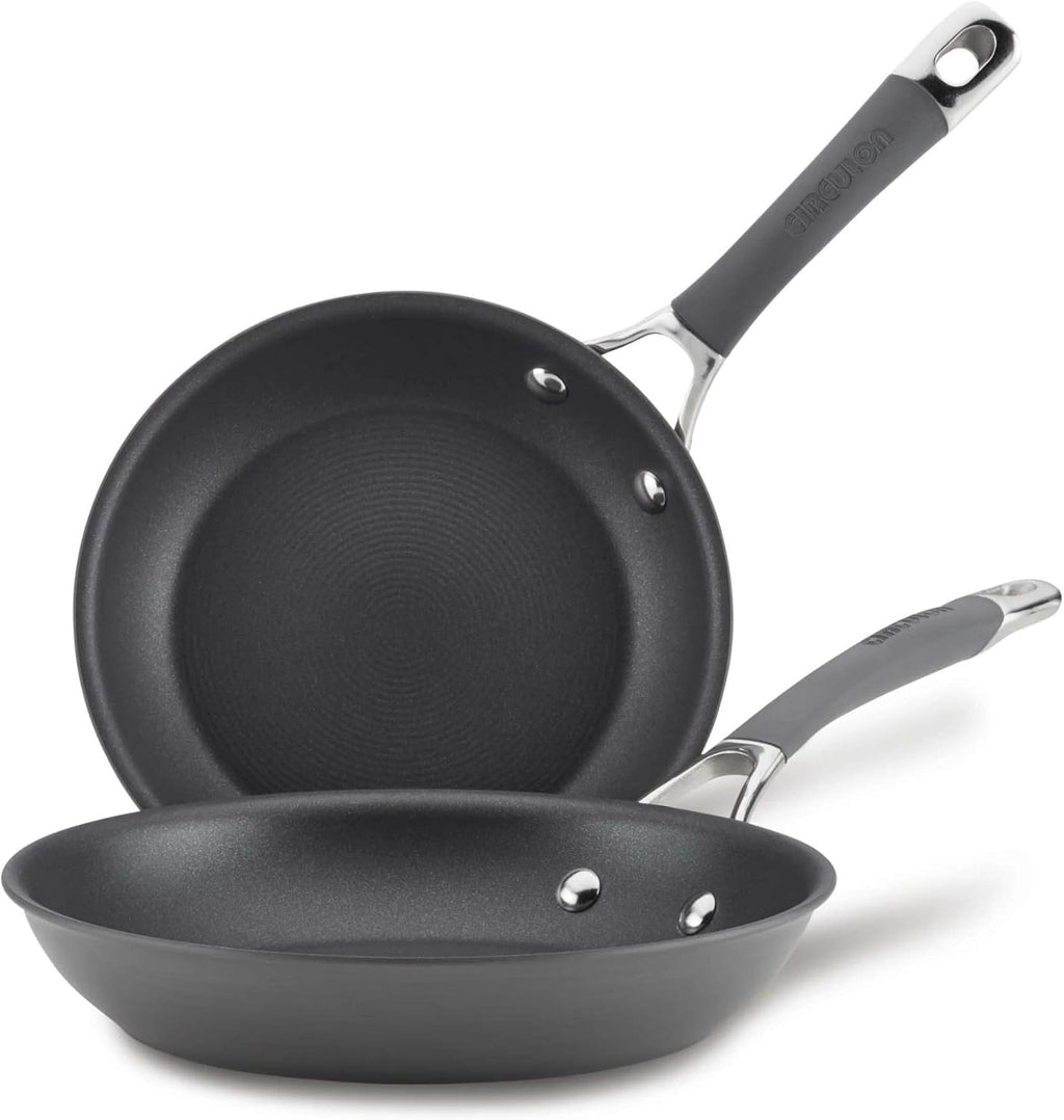 Circulon 83905 Radiance [hard anodized] Nonstick Frying pan set / Skillet Set - 8.5 Inch and 10 Inch, Gray