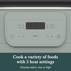 MAGNIFIQUE 6 Quart Programmable Slow Cooker Removable Healthy Nonstick Pot - Small Kitchen Appliance for Family Dinners - Serves 6+ People - Heat Settings: Keep Warm Olive