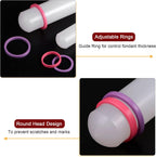 HARFINGTON Fondant Rolling Pin 20 Inch x 0.98 Inch Adjustable Guide Rings Non-Stick PP Plastic Fondant Roller Dough Roller Kitchen Decorating Tools for Cookie Pastry Pizza Clay