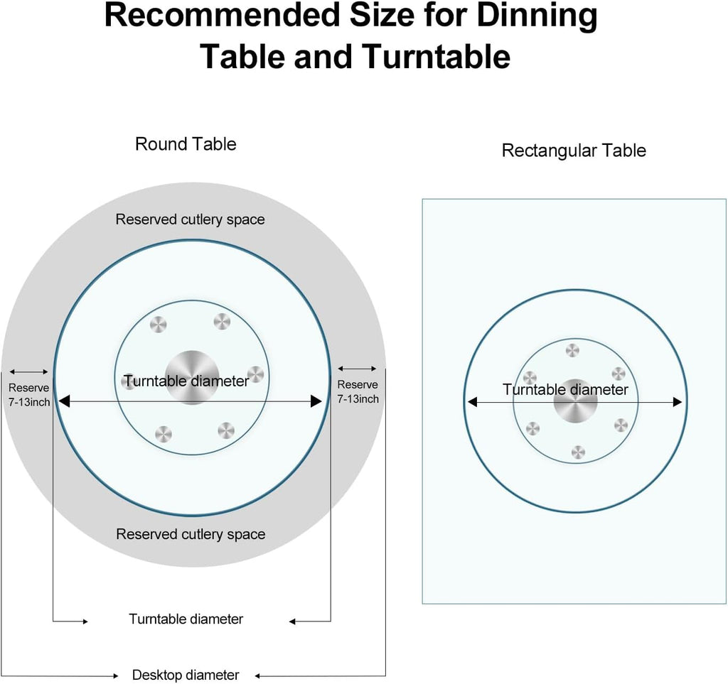 36" Heavy-Duty Lazy Susan Turntable - 1/3" Extra-Thick Tempered Glass (50% Thicker!) - Anti-Tip Design & Silent Spin for Banquets, Dining Tables