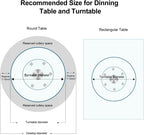 40" Heavy-Duty Lazy Susan Turntable - 1/3" Extra-Thick Tempered Glass - Silent 360° Spin for Dining Table & Kitchen