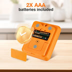 Digital Dual Kitchen Timer, 3 Channels Countdown Triple Timer for Cooking, Magnetic Memory-Preset Large-Display Adjustable Alarm Volume, Multi Times Management, 3A Battery Included, Green