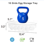 vacane Plastic Egg Holder for Refrigerator,Stackable Egg Holder Clear Tray with Lid,BPA-Free Egg Container Organizer Countertop Kitchen Fridge, Stores 16 Eggs - 2 Pack