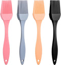 4 Pcs Silicone Basting Pastry Brush Heat Resistant Oil Brush for Cooking Kitchen Food Baking Butter Baster BBQ Grill Dishwasher Safe Multicolor for Sauce Marinade Meat Glazing