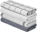 Artoid Mode Ring Spun Cotton Grey Kitchen Dish Towels, 15x25 Inch Ultra Soft Absorbent Quick Drying Household Cleaning Tea Towels Bar Towels Set of 4