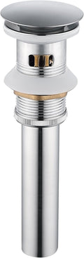 Brushed Nickel Stainless Steel Pop up Drain for Bathroom Sink with Detachable Basket Bathroom Sink Drain with Overflow Sink Drain Strainer