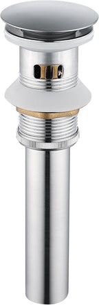 Brushed Nickel Stainless Steel Pop up Drain for Bathroom Sink with Detachable Basket Bathroom Sink Drain with Overflow Sink Drain Strainer