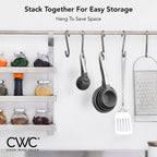 COOK WITH COLOR Measuring Cups Set and Measuring Spoon Set, Stainless Steel Handles, Nesting Kitchen Measuring Set, Liquid Measuring Cup Set, 12 PC Stainless Steel, Gray