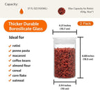 ZENS 37oz Glass Jars Set of 2, Clear Glass Kitchen Canisters with Airtight Lids, Wide Mouth Glass Storage Containers for Cereal, Coffee Beans, Loose Tea