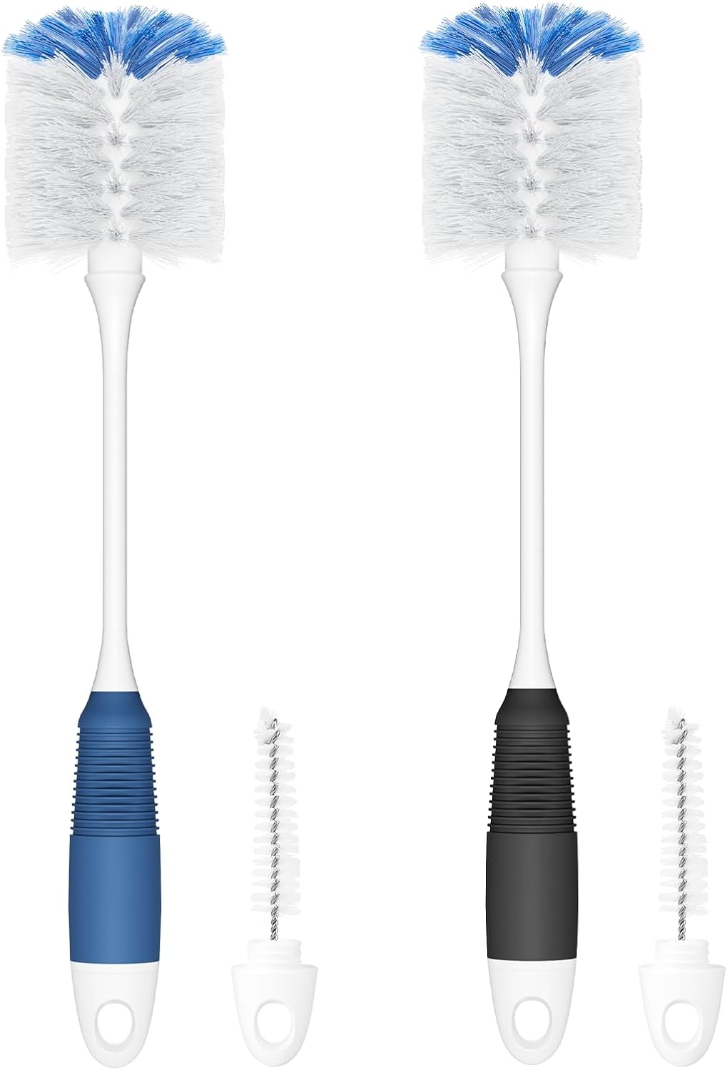 Amazer Bottle Brush Cleaner, Long Flexible Handle Bottle Brush Scrub for Water Bottles, Glasswares, Tumblers, Travel Coffee Mugs, 2 Pack