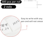 Removable Freezer Labels, Date Label 1x2 Inch Food Storage Stickers, Waterproof Oil Resistant Easy Clean Leaves no Residue 300 Total Per Roll,2 Rolls