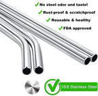 12" Stainless Steel Straws Replacement for Stanley Adventure Quencher 40 oz 30 oz Cup Tumbler, 4 Pack Metal Straws Reusable with Cleaning Brush for Stanley 40 oz & Simple Modern Tumbler with Handle