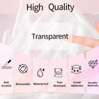 3x2 Inch Transparent Thermal Labels Stickers, Holographic Transparent Pink Direct Thermal Labels, Self-Adhesive Clear Waterproof Stickers for Logo Design- 200 Sheets