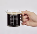 Ackers Etched Graduated Glass Measuring Cup - [Insulated Handle | V-Shaped Spout] - High Borosilicate Glass Measuring Cup for Kitchen or Dining, Easy to Read, 250ml (8oz, 1 Cup)