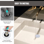 Three colors Bathroom Sink Stopper,Pop Up Drain Stopper with Bullet Core Push Type,Anti-Clogging Strainer Stopper Plug with Filter Basket for 1.1-1.5",(Silver,1PCS)