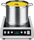 AMZCHEF Induction Cooktop Commercial, Professional Portable Burner, 1800W Countertop Stove Burner with ETL-Certified Induction Hot Plate 3 Hours Timer,8 Temperature & Power Levels,LCD Screen