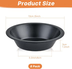 4 Inch Mini Pie Pans, 8 Pack Reusable Round Pie Tins Nonstick Pie Plate, Carbon Steel Mini Tart Pan, Small Cake Baking Set for Pizza Bread Meat Dessert,Black