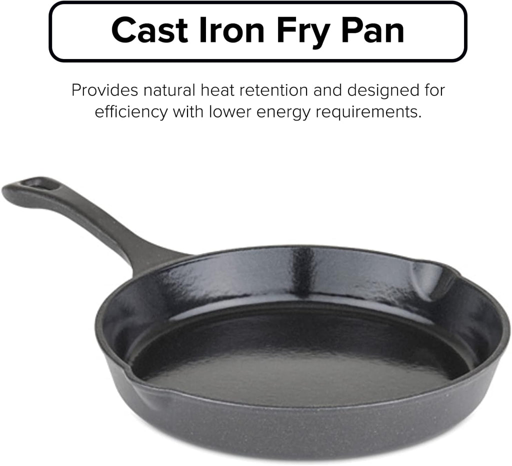 Viking Cast Iron Skillet, 10 Inch Enameled Frying Pan, Kitchen Cookware, Charcoal