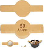 Parchment Bread Sling for Dutch Oven, BlissBoard Disposable Bread Baking Mat with Long Handles, 50 Pcs Unbleached Parchment Paper for Air Fryer, Sourdough Transfer