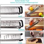 3 in 1 Cheese Grater Zester Citrus Lemon 304 Stainless Steel Zester Versatile Sharp Tool for Parmesan Cheese Ginger Garlic Nutmeg Chocolate Vegetables Fruits 12''