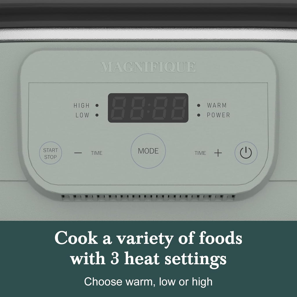 6 Quart Programmable Slow Cooker Removable Healthy Nonstick Crock Pot - Small Kitchen Appliance for Family Dinners - Serves 6+ People - Heat Settings: Keep Warm Olive Olive