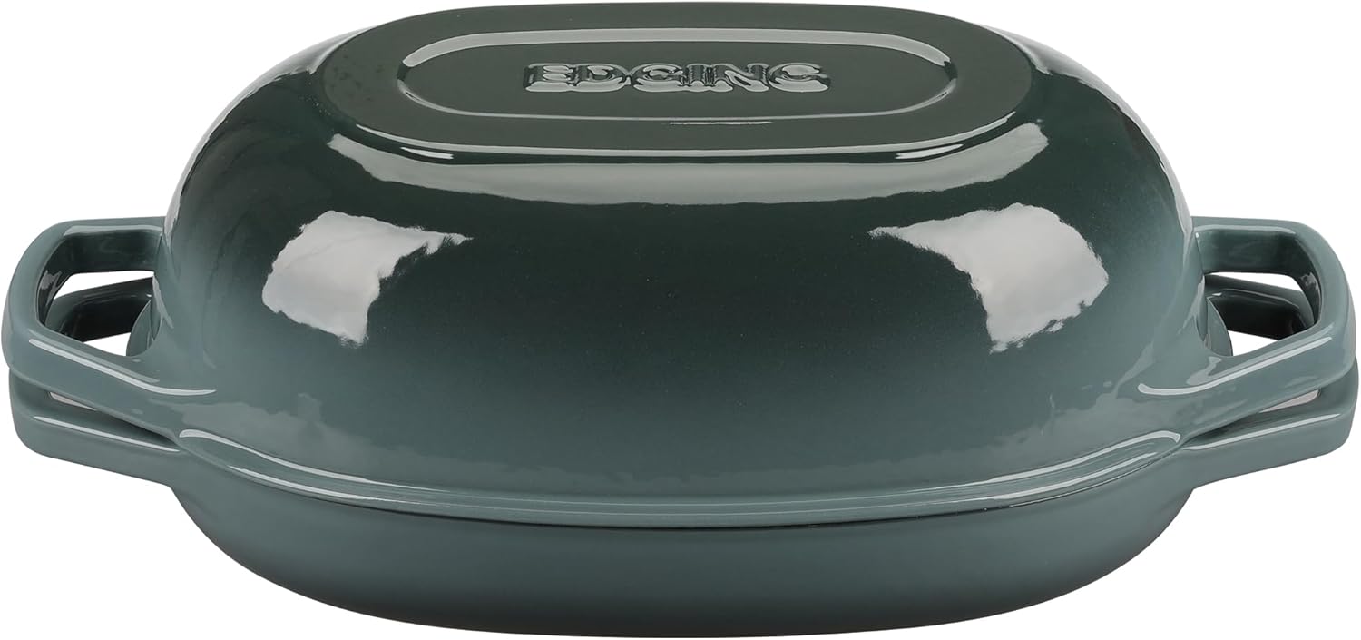 Enameled Cast Iron Dutch Oven Pot with Lid, Oval Dutch Oven for Bread Baking, Bread Oven for Homemade Sourdough Bread Baking, 5qt, Slateblue