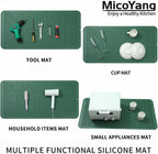 Silicone Dish Drying Mat for Multiple Usage,Easy clean,Eco-friendly,Heat-resistant Silicone Mat for Kitchen Counter or Sink,Refrigerator or Drawer Liner Green 5XL 36inches x 18inches