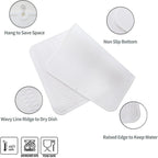 Silicone Dish Drying Mat for Multiple Usage,Easy clean,Eco-friendly,Heat-resistant Silicone Mat for Kitchen Counter or Sink,Refrigerator or Drawer Liner White 4XL 32 inches x 18 inches