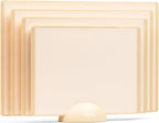 SMIRLY Plastic Cutting Board Set with Holder 4 Pieces, Non-Slip Dishwasher Safe Chopping Boards for Kitchen, Cream White