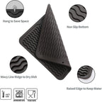 Silicone Dish Drying Mat for Multiple Usage,Easy clean,Eco-friendly,Heat-resistant Silicone Mat for Kitchen Counter or Sink,Refrigerator or Drawer liner Coffee M 12 inches x 12 inches