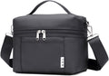 NOL Natural Organic Lifestyle Small Insulated Lunch Bags for Women Cooler Bag Lightweight Nylon Waterproof Lunch Box For Work（Small，Black）