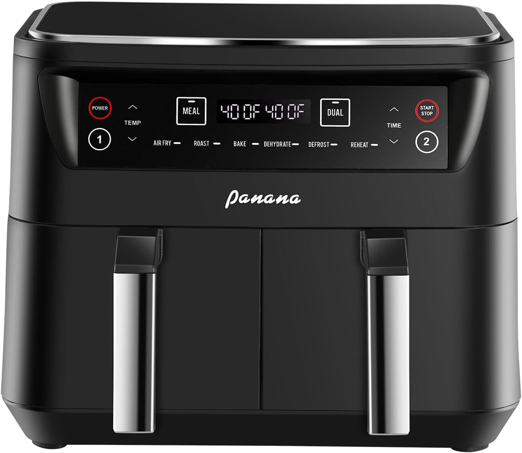 Air Fryer XL 8.5QT, Dual Zone 6 in 1 Air Fryer for Roast, Bake, Dehydrator, Defrost, Reheat for Quick Meals, Airfryers for Family Use