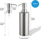 GAPPO Brushed Nickel Soap Dispenser Stainless Steel Metal Pump Hand Lotion Bottle for Bathroom, Bedroom and Kitchen(300ML/10.15Ounce)