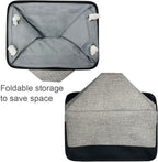 Organization and Storage Bins for Shelves - 17X15X12 inch 2 Pack Foldable Baskets for Organizing, Fabric Storage Cubes with Rope, Storage Box for Decorative Cloth (Black & Grey)