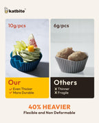 Silicone Cupcake Baking Cups Katbite 24 Pack Silicone Baking Cups Reusable Non-stick Heavy Duty Cupcake Liners for Baking Soft Pale Muffins Cups for Party Halloween Christmas