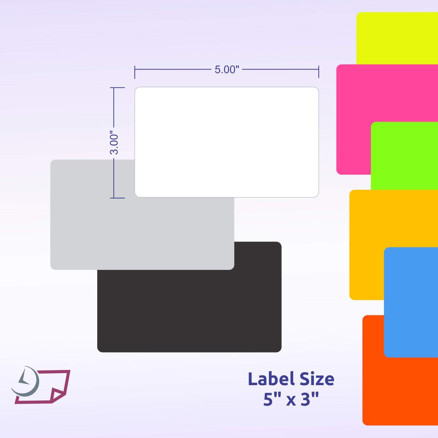 NextDayLabels 500 Rectangle Stickers (3" x 5") - Color Coding Labels Roll - Moving Labels for Boxes, Colored Inventory Stickers for Packing, Organizing, and Storage - Made in USA - Fluorescent Purple