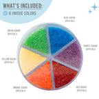 Sweets Indeed Sprinkles 6 Cell Edible Sprinkle Mix Jimmies Perfect for Cake Decorations Baking Ice Cream Cookies Cupcake Topper (Rainbow Sugar)