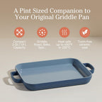 Our Place Mini Griddle Pan - 2 Quart Nonstick Ceramic Sheet Pan & Stovetop Griddle with Handles | Toxin-Free Cast Aluminum | Oven Safe up to 450°F | Blue Salt