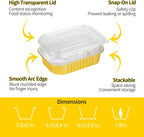 40 Pack 1.5 LB 7.2"×5"×1.8" Small Aluminum Pans with Lids Heavy Duty - 24oz Tin Foil Food Containers with Lids, Disposable Tin Foil Pans with Lids for Baking, Meal Prep, Freezer and Takeout