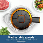 Food Processor, 5-Speed Electric Food Chopper with Vegetable Chopper & Meat Grinder - 2 Bowls (8 Cup Stainless Steel+8 Cup Glass), 300W, 2 Sets of 4 Bi-Level Blades for Vegetable/Fruits/Meat